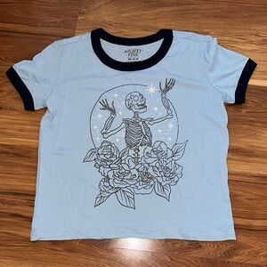 Mighty Fine Blue Skeleton Graphic T-Shirt